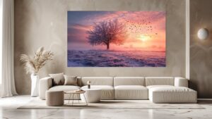 Obraz Strom v zimním východu Slunce