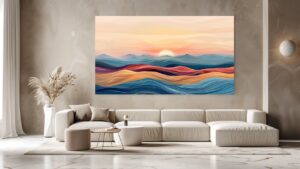 Obraz Západ Slunce za vlnami